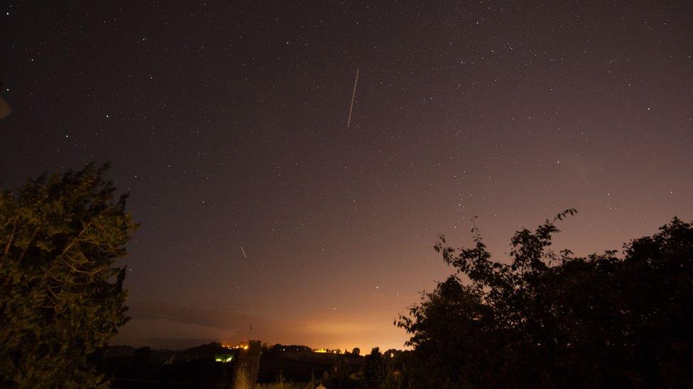 Perseid meteor shower near Exeter