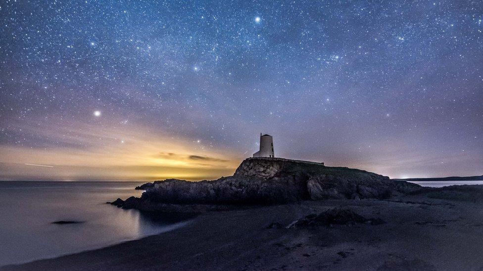 Ynys Llanddwyn lighthouse on the Anglesey coast