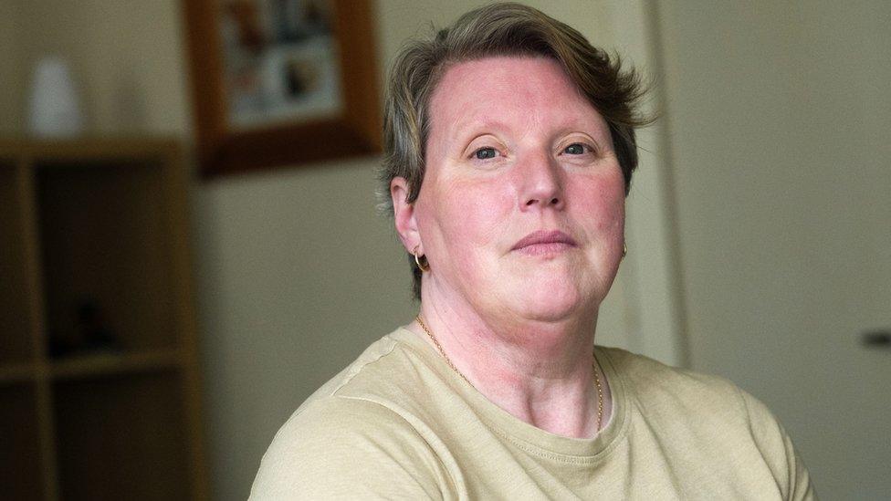 Liz Andrews, pictured in her home in Glasgow