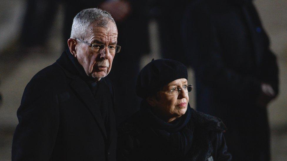 Austria's President Alexander Van der Bellen and his wife