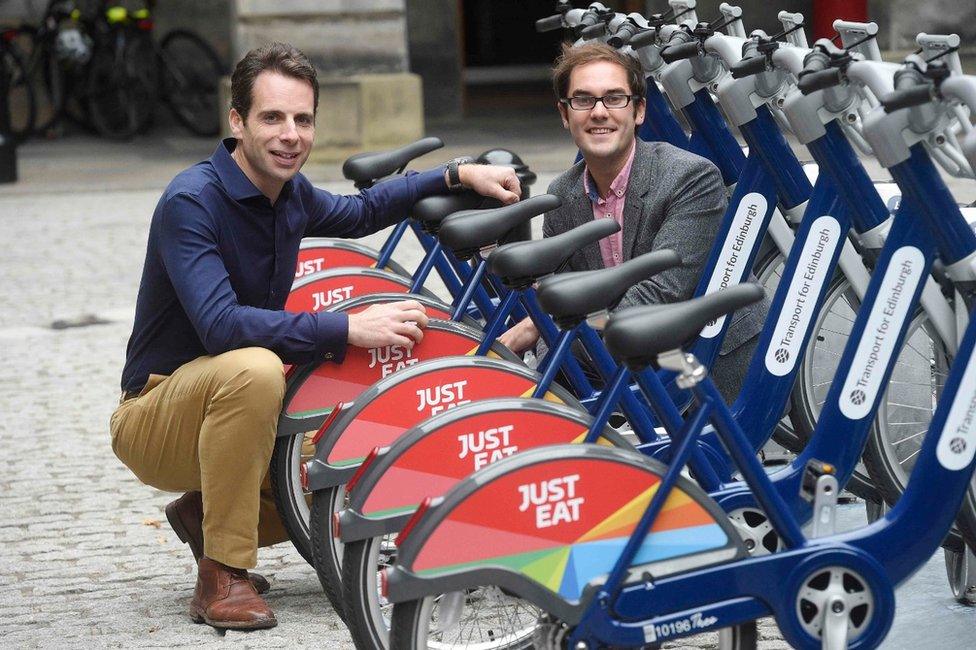 Mark Beaumont and Council leader Councillor Adam McVey