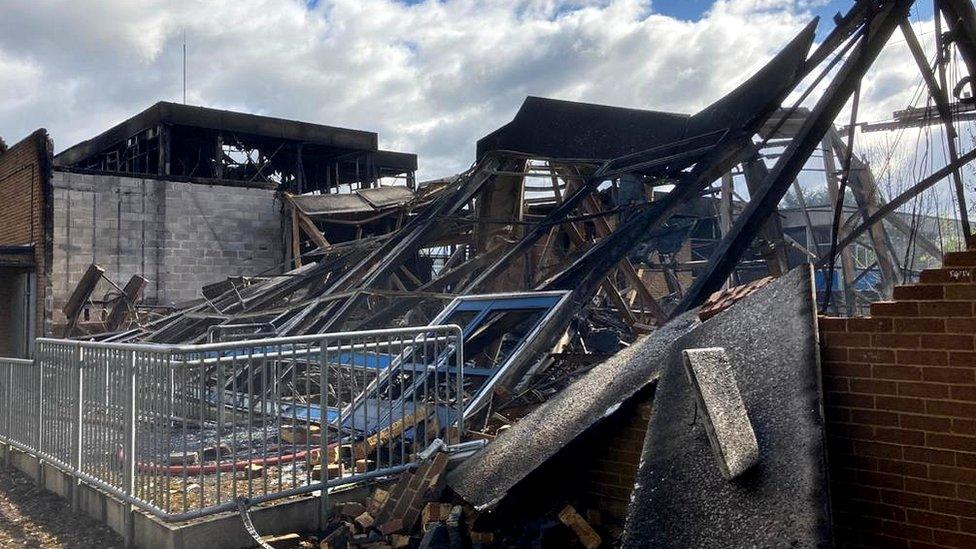 Fire damage at The Grange, Warmley