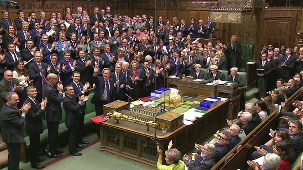 Cameron waves amid ovation at PMQs