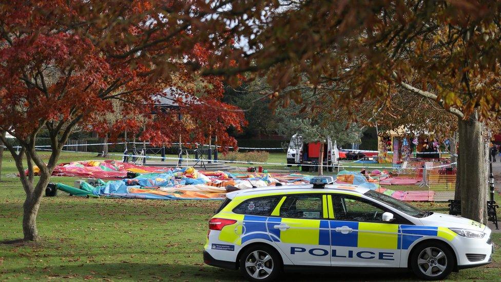 Woking Park deflated inflatable slide