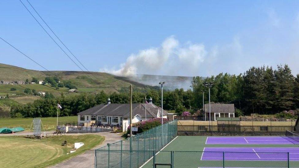 Smoke rising from Marsden Moor