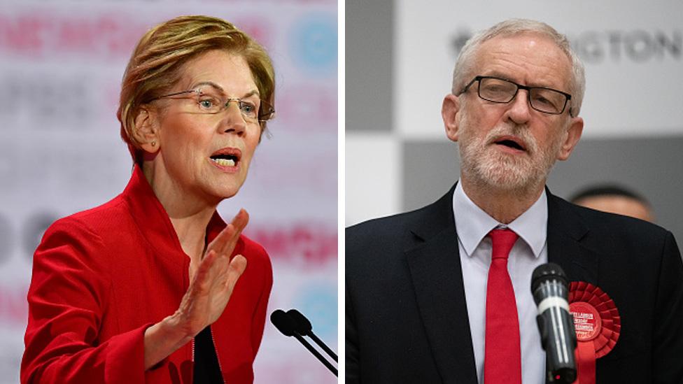 Massachusetts Senator Elizabeth Warren and Labour Party leader Jeremy Corbyn