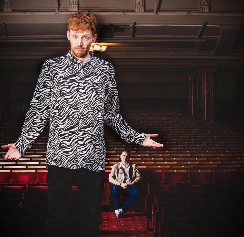 Robin Grainger and Mike Cass in an empty Playhouse theatre