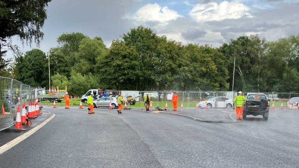 Work being carried out on A507 West