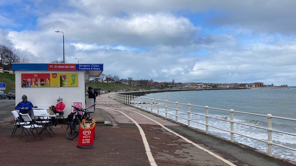 Coffee kiosk by the sea