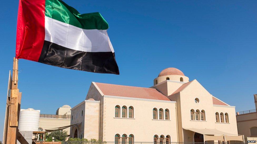 Exterior of Saint Mary Greek Orthodox Parish Church in Dubai United Arab Emirates