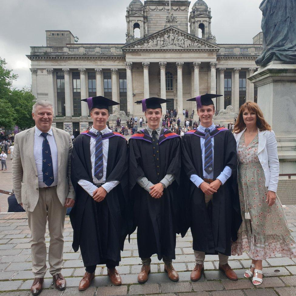 (l-r) Stewart, Harry, Thomas, Charlie, Angela