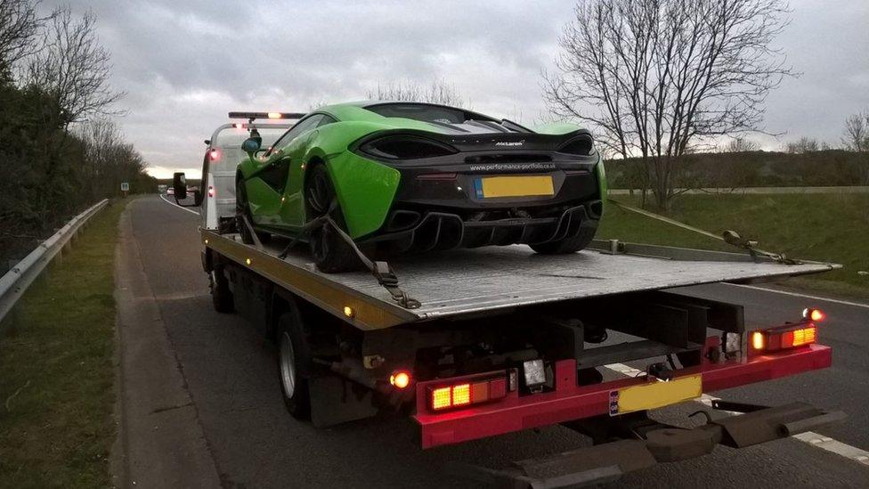 Supercar on the M1
