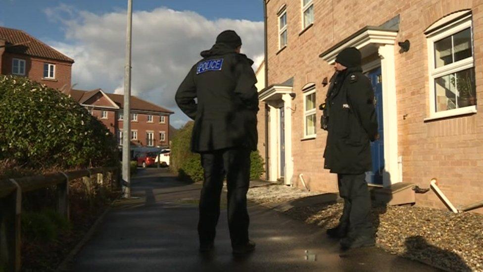 Police scene guard on Burdock Close