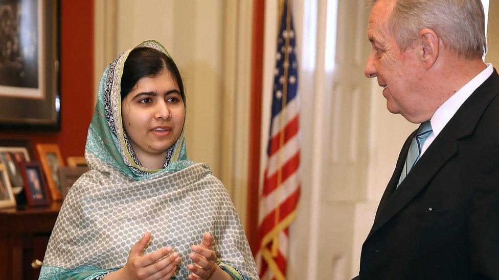 Malala Yousafzai meets Senate Minority Whip Richard Durbin