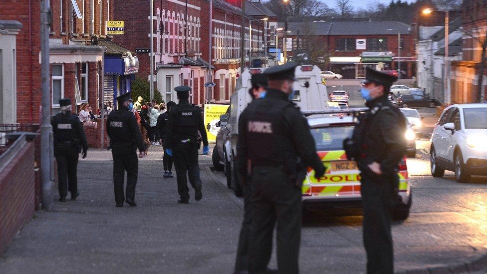 PSNI patrolling the Holylands Belfast this evening 3