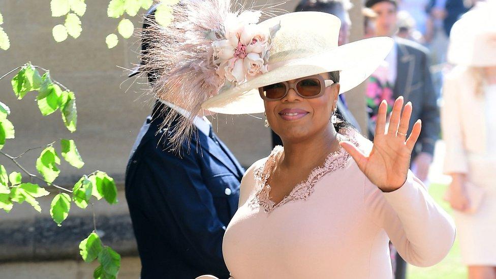 Oprah Winfrey arrives at the wedding of the Duke and Duchess of Sussex