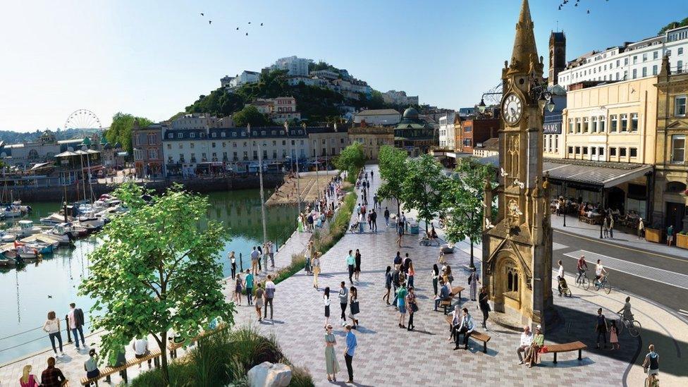 An artist's impression of the finished harbourside in Torquay