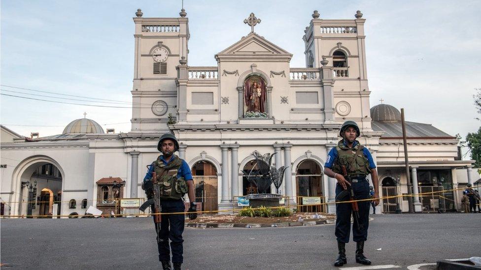 Police in front of St. Anthony's church