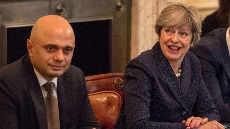 Sajid Javid and Theresa May