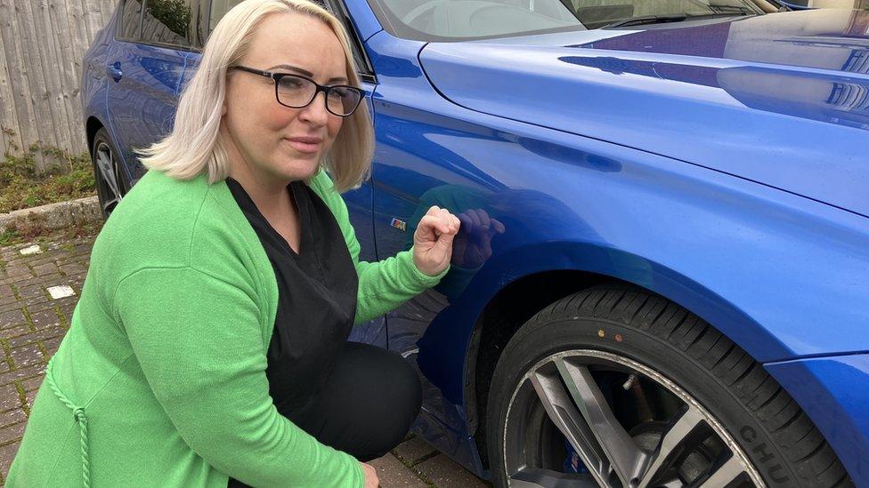 Kirsty Livingstone and her BMW