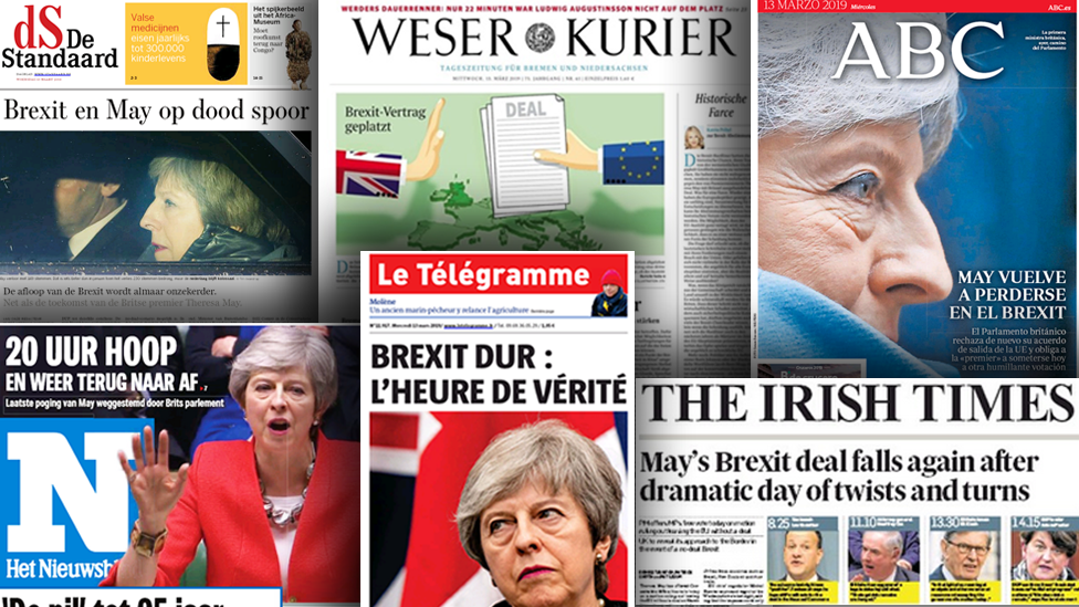 Newspaper front pages