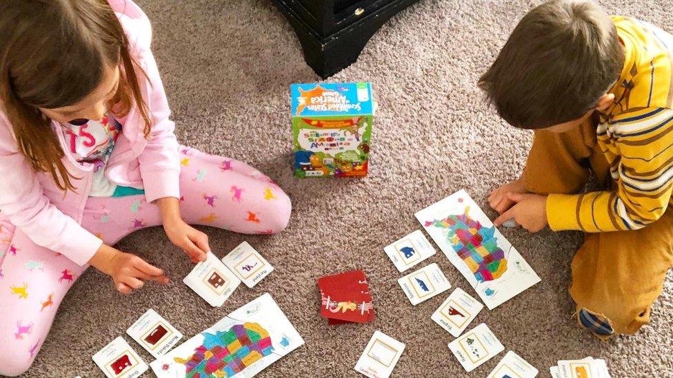 Alyssa Hulme's children playing games.