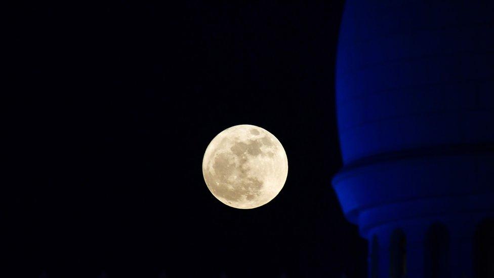 The supermoon above Abu Dhabi