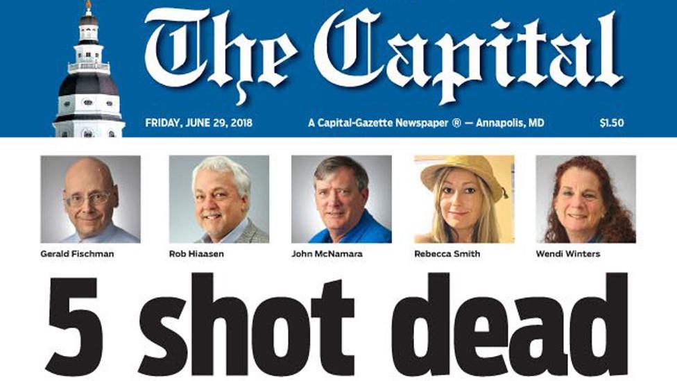 Capital gazette front page 29.6.2018