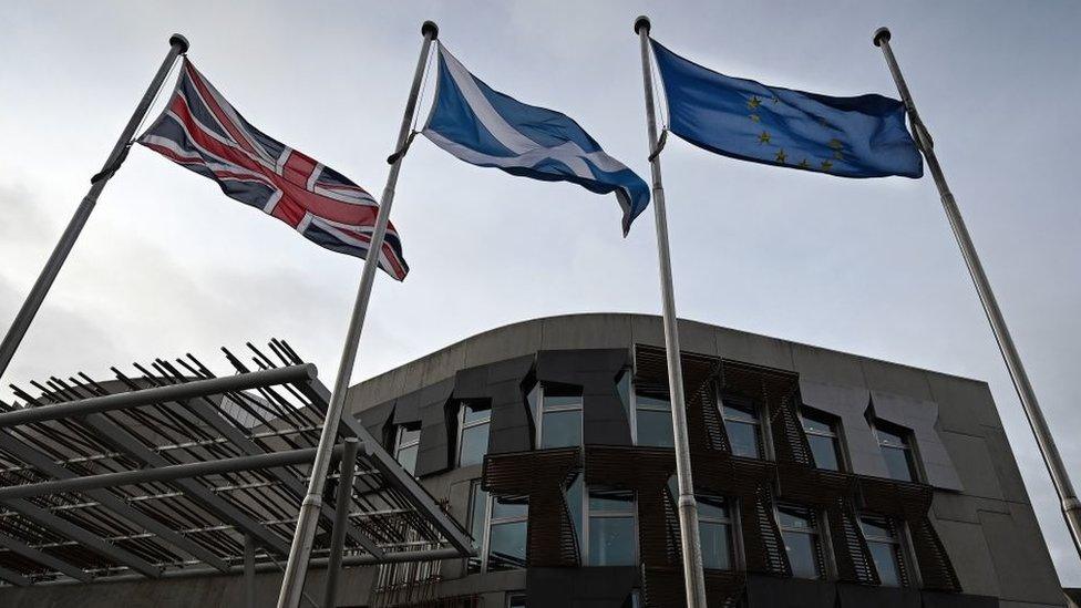 Scottish Parliament flags