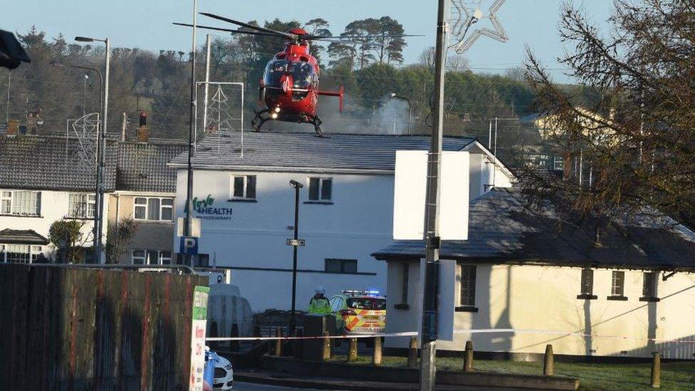 Emergency services at the scene on Brownhill Link Road in 2019