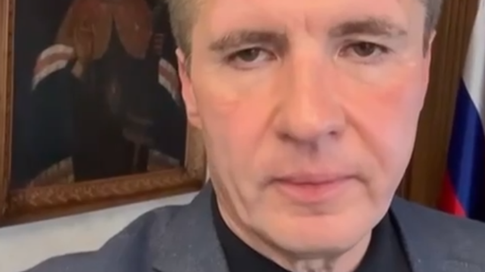 Screengrab of a video by Belgorod regional chief Vyacheslav Gladkov