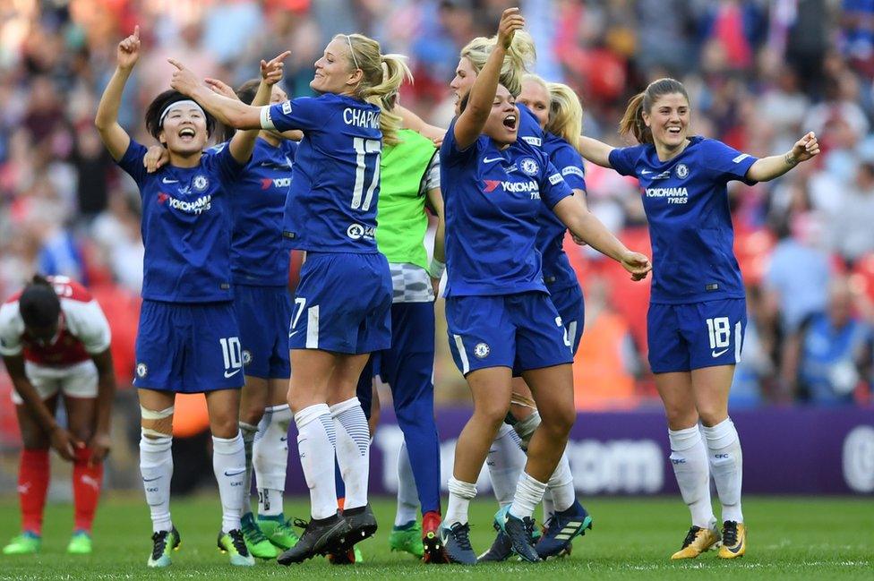 Chelsea celebrate their 2018 FA Cup triumph