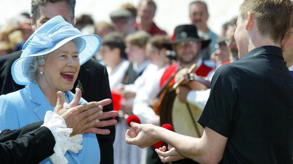 The Queen on the island in 2003