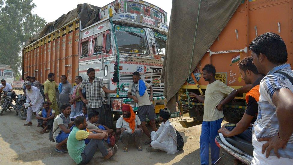 A farmers protest in Uttar Pradesh, India