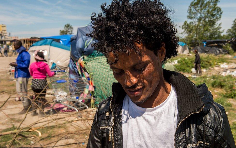 A man at the so-called 'Jungle' camp in Calais, France