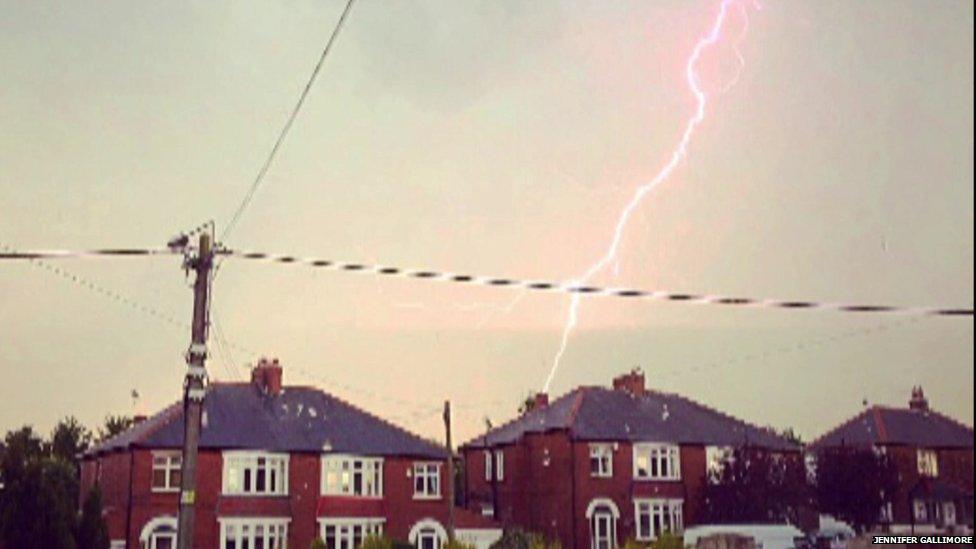 Lightning in County Durham