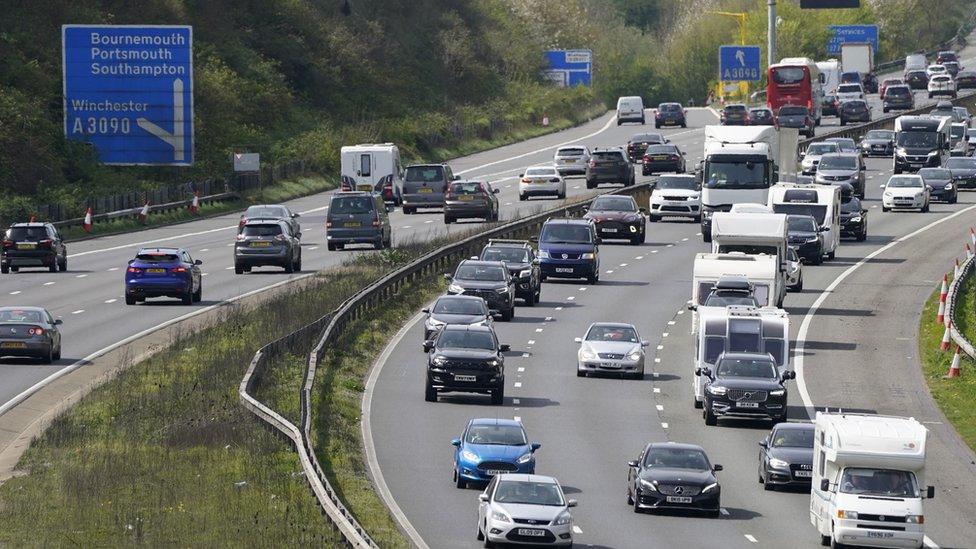 vehicles on busy road