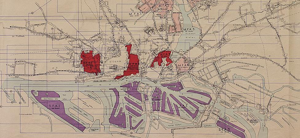 Map of Hamburg highlighting most flammable areas