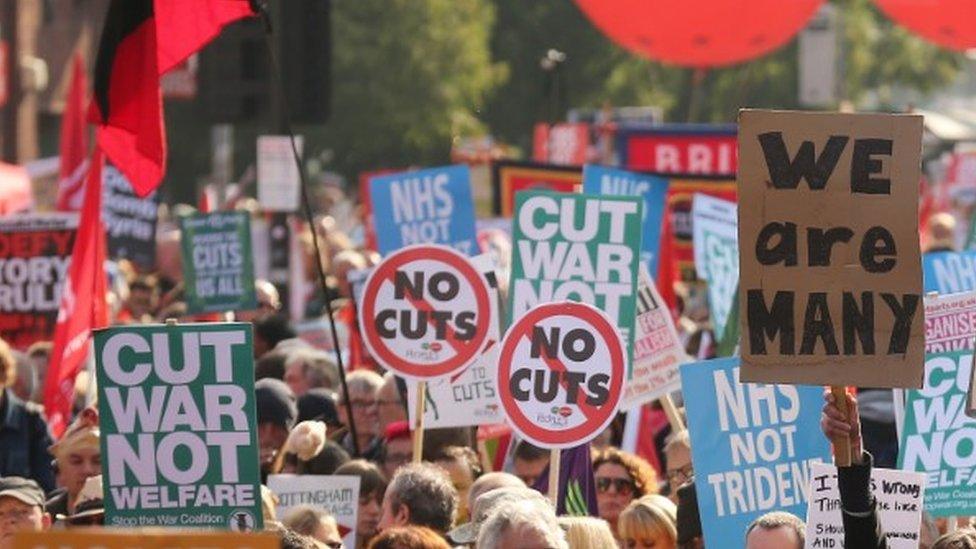 Banners at march