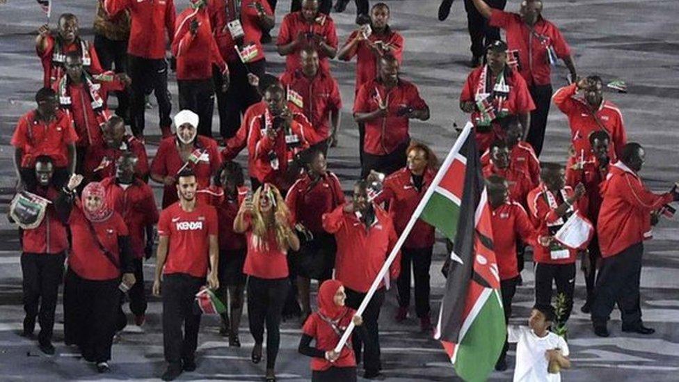 Kenya's athletes during the Rio Olympics' Opening Ceremony