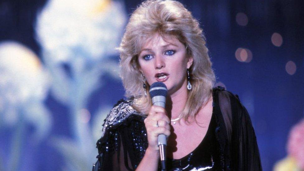 Bonnie Tyler on 24 june 1983 in Paris, France.