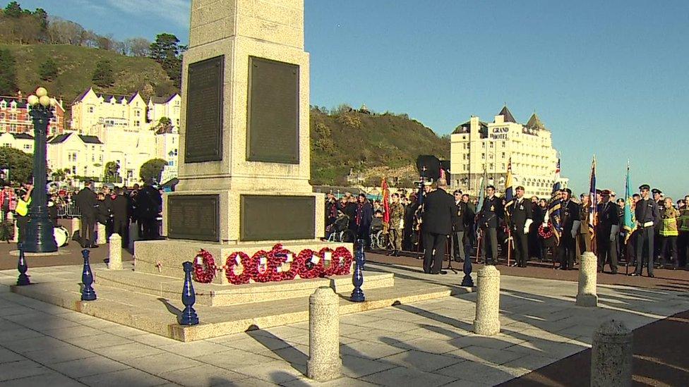 Llandudno cenotaph and promenade