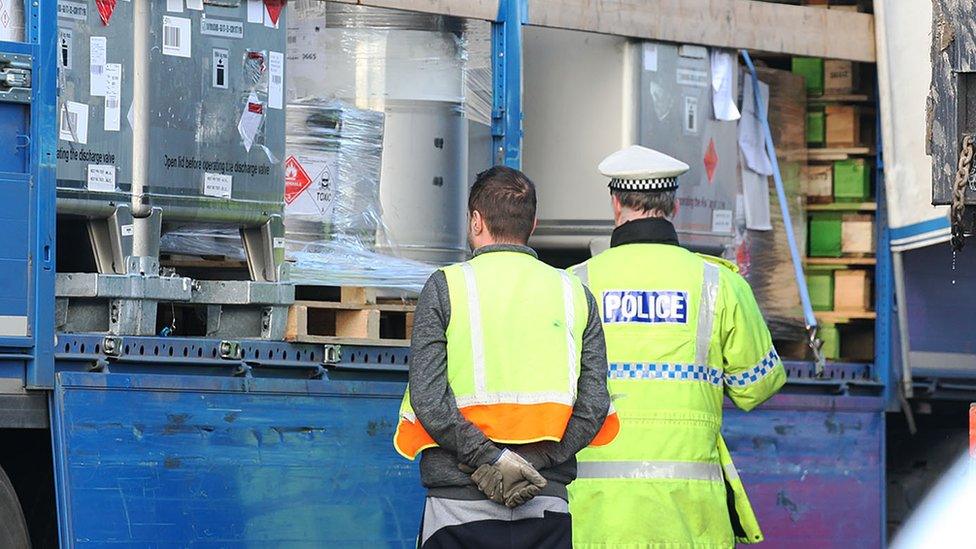 Police checking lorries