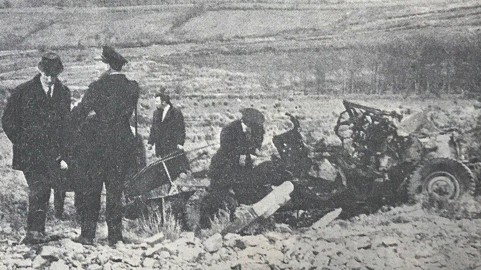 RUC officers at the scene of the explosion