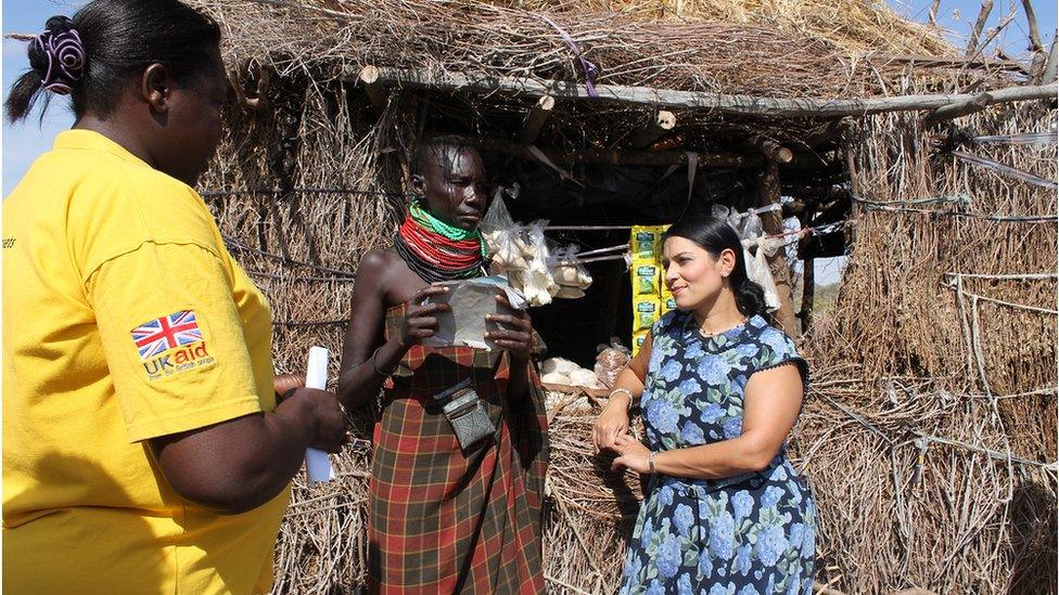 International Development Secretary, Priti Patel visiting an aid project in Kenya