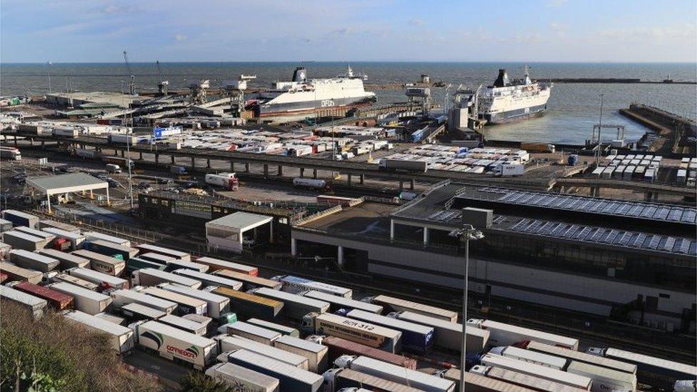 Lorries at Port of Dover