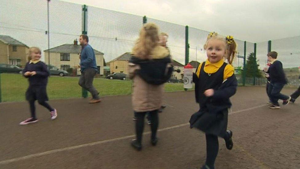 Daily Mile pupils in Fochriw