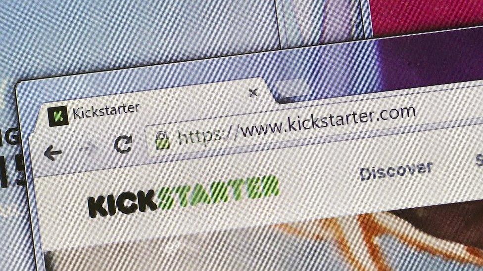 Kickstarter on an open computer tab