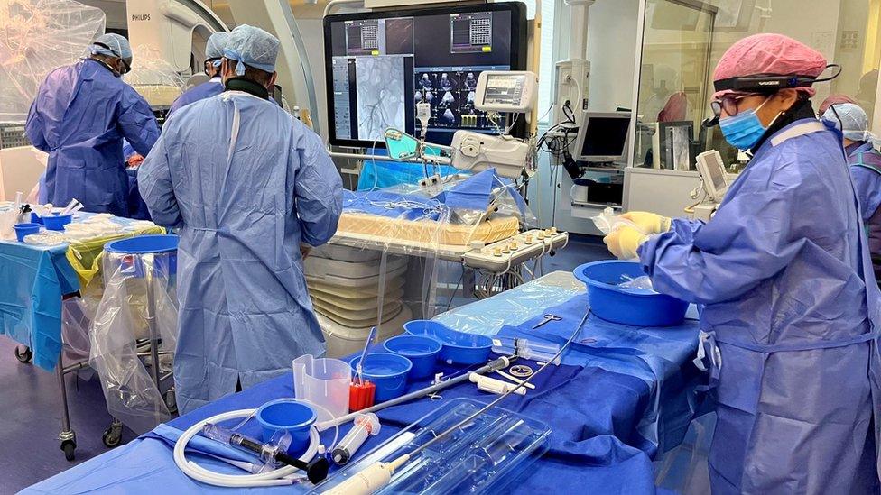 The cath lab at Basildon Hospital where heart procedures are conducted