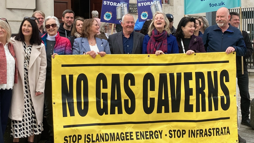 Campaigners against the plan outside the High Court in Belfast on Tuesday